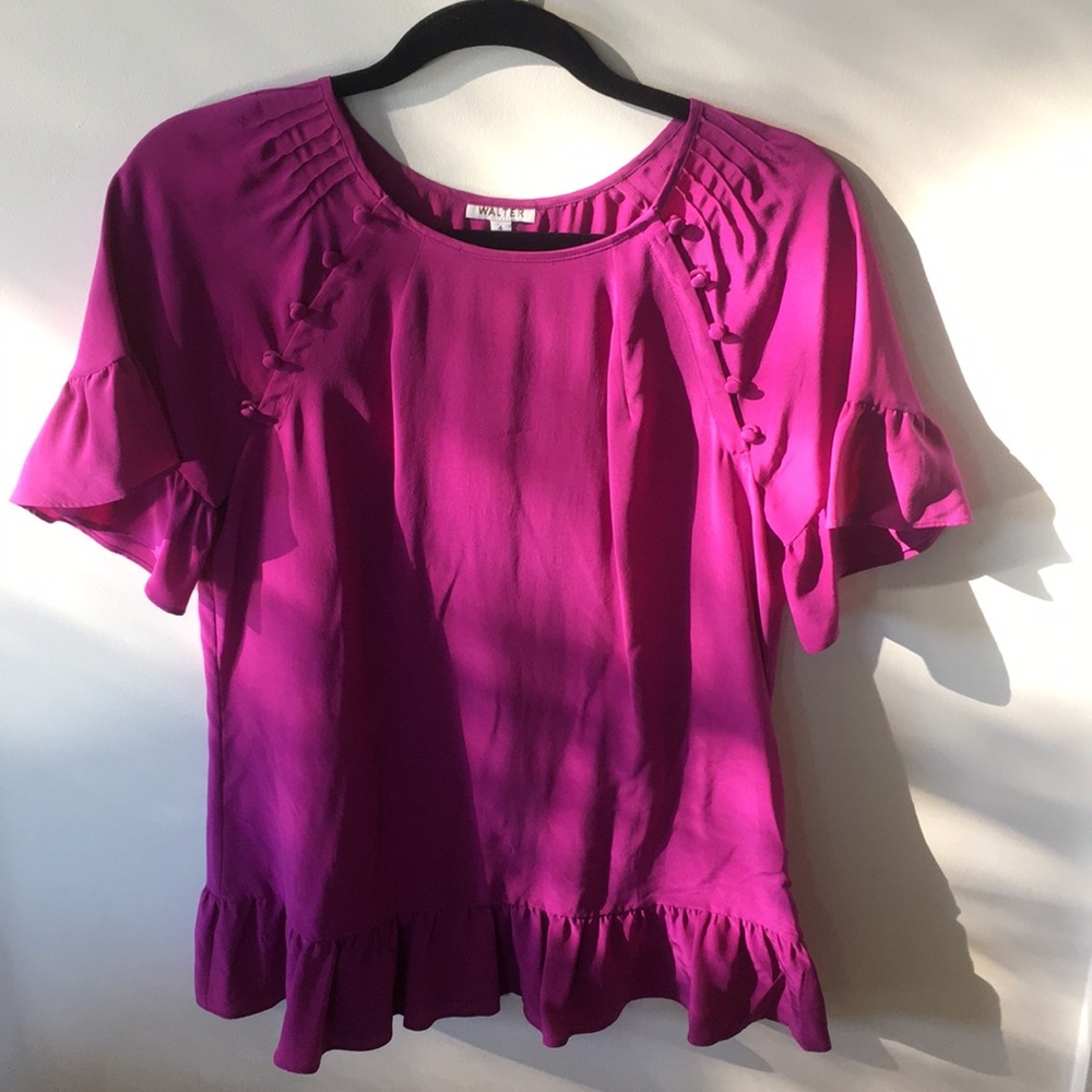 Pink ruffled top